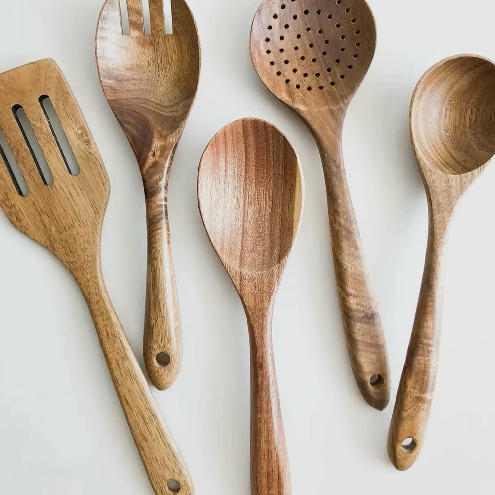 Mango Wooden Cooking Utensils Set - Brown